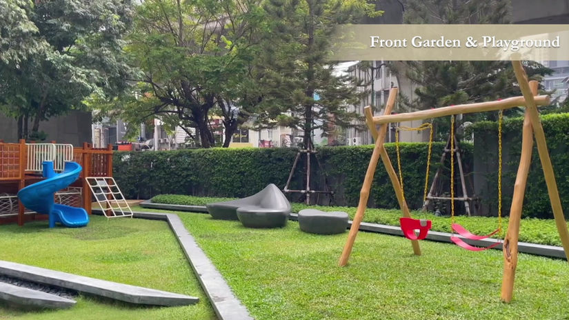 FRONT GARDEN AND PLAYGROUND